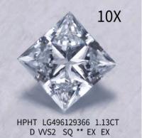 Quality Princess synthetic CVD Hpht Lab Grown Diamonds 1.13 Ct D Color VVS2 EX for sale