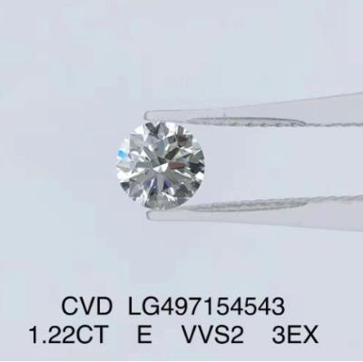China 1.22 Ct E Cor VVS2 3EX Diamante cultivado em laboratório Joias CVD Diamante sintético cultivado em laboratório à venda