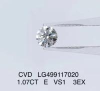 china 1.07 Ct 3EX Round Lab Grown Diamond Jewelry CVD VS1 E Color Diamond