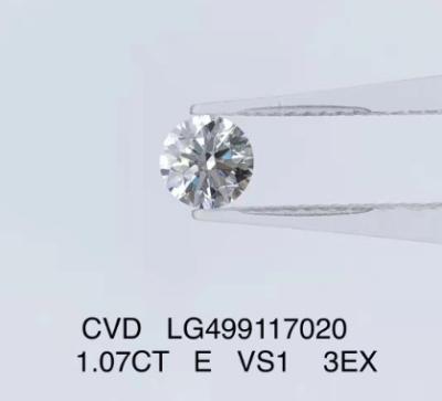 中国 1.07 Ct 3EX 丸い 実験室で育てたダイヤモンド 宝石 CVD VS1 E カラー ダイヤモンド 販売のため