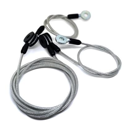 China PVC Coated Transparent Steel Lifting Slings Lanyard Cable Tether Safety Strap for sale