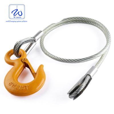 China Safety Strong Steel Wire Rope Cable Sling Assembly With Soft Eye For Sailboat for sale