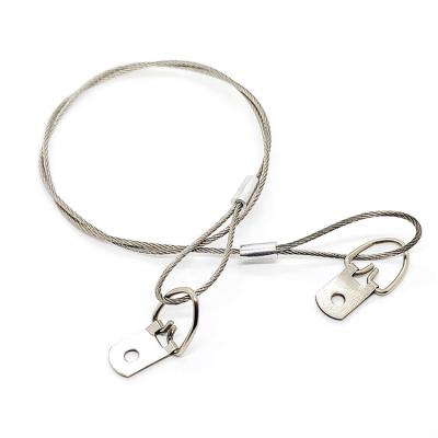 China Picture Hanger Wire Stainless Steel Safety Cable Frame Hanging Wire And D-Rings for sale