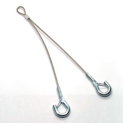 China Toggle Hanger V Shape Kit 2MM Galvanized Stainless Steel Wire Rope Cable Sling With Snap Hook For Lighting à venda