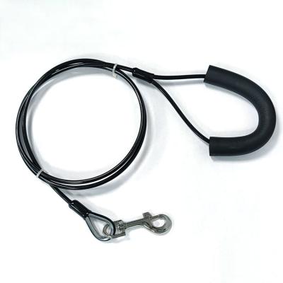 China Adjustable Dog Rope Leash Stainless Steel Pet Tie Out Chain Rope Leash With Snap Hook à venda