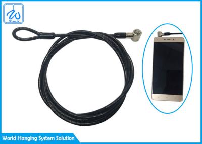 China Cable revestido plástico de la seguridad del resorte tensor, cuerda de alambre anti del hurto del teléfono móvil en venta
