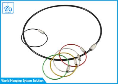 Cina Anello di filo variopinto galvanizzato del dispositivo d'ancoraggio di chiave del viaggiatore dei portachiavi a anello del ciclo del cavo in vendita