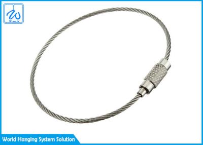 China Wire Ring Tag Cable Loop Key Ring , Luggage / Clothing Tag Wire Rope Key Ring for sale