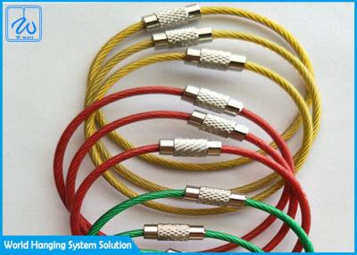 Chine Résistance à hautes températures colorée de boucle de câble métallique, exposition énumérant la boucle enduite de corde en métal à vendre