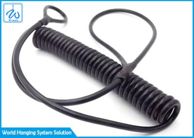 中国 黒い延長ばねの安全ケーブルの鋼鉄コイル用具の締縄の掛かるロープ 販売のため