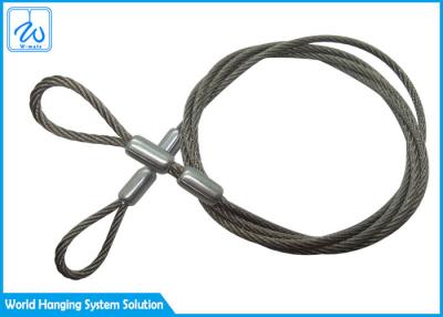 China SGS Extension Spring Safety Cable 3mm Stainless Steel Wire Rope With Loop End for sale