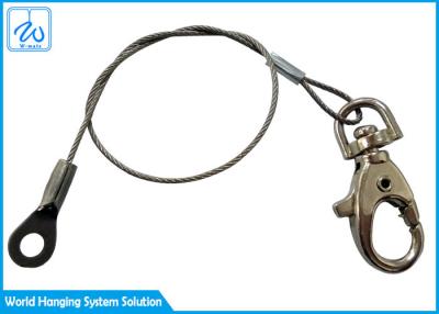 China Correia da corda de fio de Siling da corda de fio do laço do olho do aço 1.5mm com Carabiner à venda