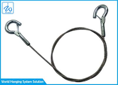 China High Tensile Stainless Steel Wire Rope Sling 1/16 With Double Spring Hook for sale