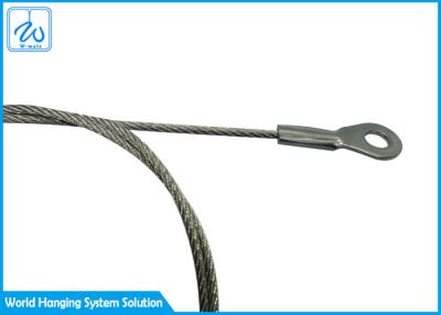 中国 ハンドルが付いている戸当たりのための吊り鎖の柔らかい目及び目が付いている鋼線ロープ アセンブリ 販売のため