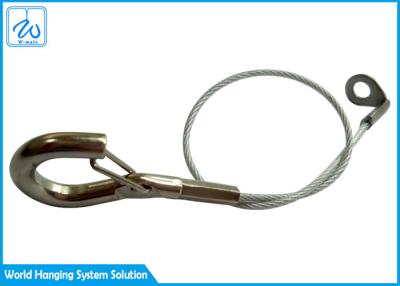 Chine Corde adaptée aux besoins du client de sécurité des garnitures 1.5mm de câble métallique d'acier inoxydable de conception avec le crochet à vendre