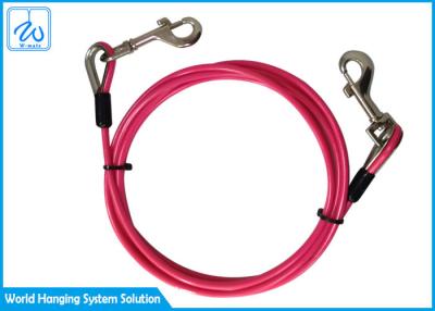 China Safe And Secure Pet Tie Out Cable Coated Steel Dogs Camping Cable for sale