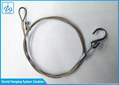 China Sus304 Wire Rope Loop End And Hook Security Cable For Led Ceiling Down Lights for sale