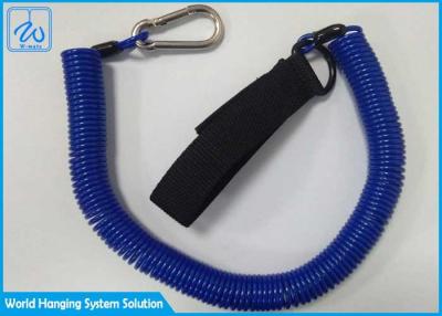 China OEM / ODM Coiled Cable Rope Tool Safety Retractable Lanyard With Carabiner for sale