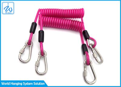 China Coiled Lanyard 7x7 Extension Spring Safety Cable for sale