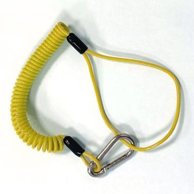 China Custom Spring Plastic Coating Coiled Wire Safety Lanyard For Fall Protection for sale