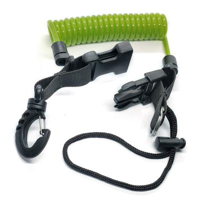 China Diving Spiral Spring Coil Lanyard key ring bungee cord wrist tool safety lanyard for sale