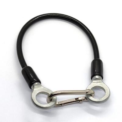 China A corda galvanizada revestiu o estilingue de aço inoxidável do cabo do PVC que levanta com a extremidade do laço do olho à venda