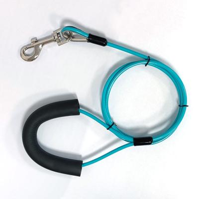 China PVC Coated Cable Pet Leash Dog Tie Out Stake And Tie Out Cable For Dogs Up To 90 Lbs for sale
