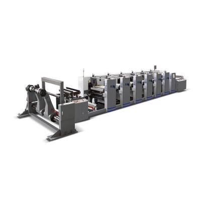 China Gearing 1/8cp Six Color Roll Paper Wide Web Flexo Flexographic Printing Machine Press CE for sale