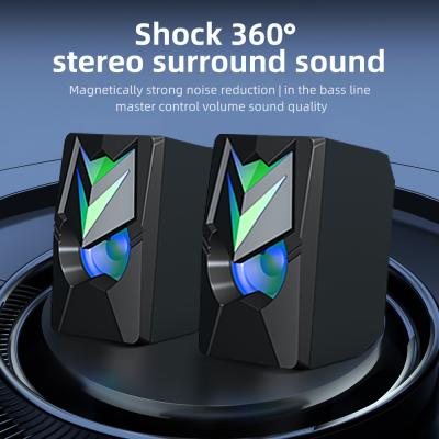 중국 노트북 OEM을 위한 무지향성 사운드 2.0 음악 스피커 RGB 데스크 스피커 판매용