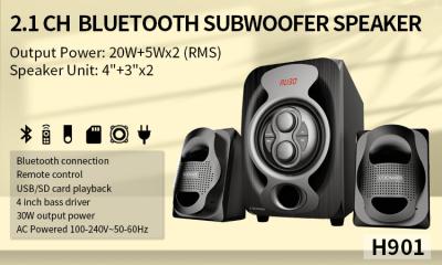 China Oradores audio de Bluetooth dos oradores do subwoofer do controle remoto 2,1 20Hz-20KHz à venda