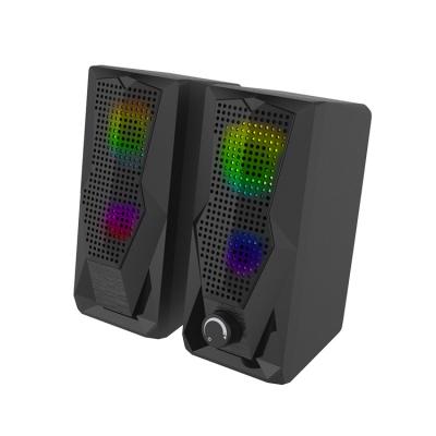 China Plug And Play Heavy Bass 2.0 PC Speakers DC 5V With RGB Lighting for sale