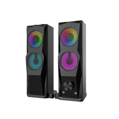 China DC5V 2.0 Channel Speakers Rgb PC Gaming Speakers AUX Input Delicate Sound for sale