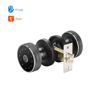中国 円形のハンドル生物測定のスマートなロックのTuyaのAppが付いているスマートな指紋のドア ロック 販売のため