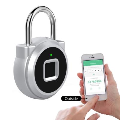 China Silver Smart Outdoor Padlock Gold Color Outdoor Biometric Padlock for sale