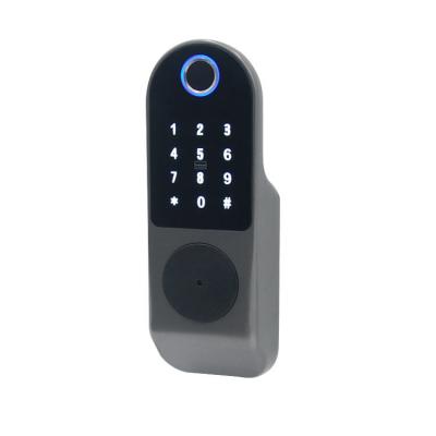 China Smart Deadbolt Door Lock Biometric Fingerprint Tuya Wifi App Touch Screen for sale