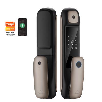 中国 Aluminum Alloy Smart Door Lock With Camera Tuya Wifi Fingerprint Capacity 販売のため