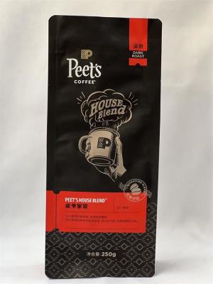 China Resealable Box Pouch Coffee Bag Mylar Flat Bottom Stand Up For Roasted Coffee Bean à venda