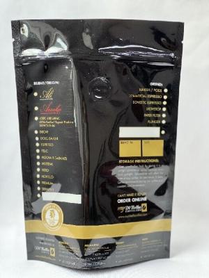 China Black ISO Eco Friendly Coffee Pouches Resealable Coffee Bags With Valve for sale