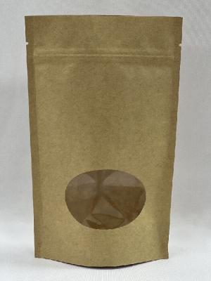 China Brown Kraft Coffee Pouch Stand Up Offset Printing 250g Coffee Bag for sale