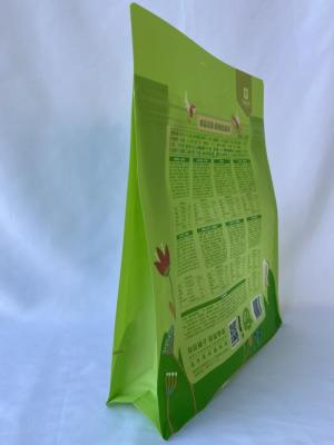 China BRC Box Bottom Pouch Flachboden-Verpackungsbeutel mit klarem Fenster zu verkaufen