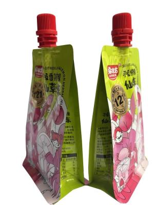 China 258g Printed Retort Flat Bottom Spout Pouch Sterilization Juice Packaging Pouch en venta