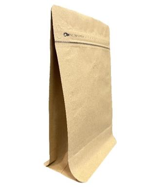 China Coffee Kraft Paper Packaging Pouch Heat Seal Flat Bottom With Valve en venta