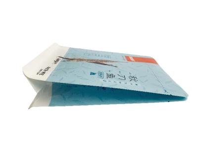 China Las bolsas plásticas de papel de la parte inferior plana empaquetan la laminación seca 90g para los pescados secados en venta