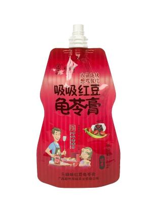 중국 리토트 스푸트 봉지 사용자 정의 반짝이는 UV 매트 포장 장벽 PET AL NY PE 판매용