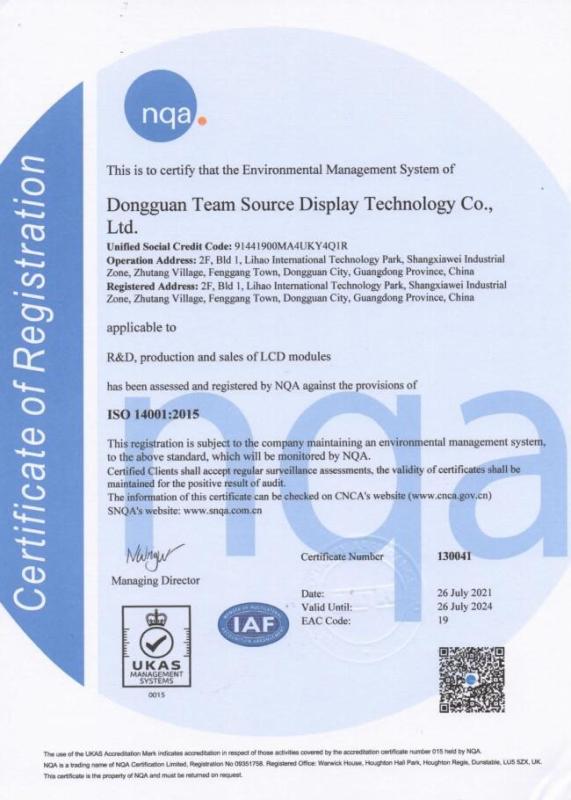 ISO14001:2015 - Team Source Display