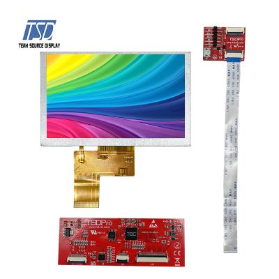 China definição ST7262 IC da polegada 800x480 da exposição 5 de TFT UART LCD da cor 500nits à venda