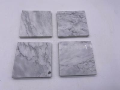 China Square Marble Plain Stone Coasters Polished Vein 10 X 10 cm for sale