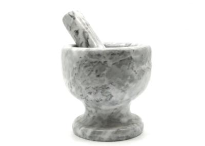 China Marble Stone Mortar And Pestle Pill Crusher Grinder Herb Bowl Food Safe for sale