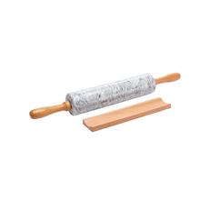 China Cylindrical Gray Marble Rolling Pin with High Heat Resistance Stand for sale