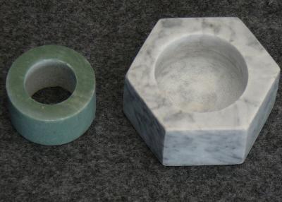 China Hexagon Shape Stone Candle Holders , Marble T Light Candle Holders 6x7.2x3.5cm for sale